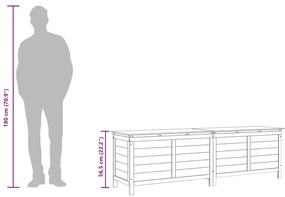 Caixa arrumação p/jardim 198,5x50x56,5cm abeto maciço antracite
