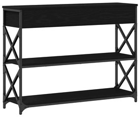 Mesa de Consola vidaXL Preto Carvalho 100x28x75 cm Madeiras Reformadas