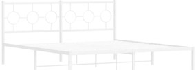 Estrutura de cama com cabeceira 183x213 cm metal branco