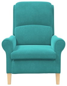 Poltrona Turquesa Turquesa Tecido Padrão Ergonómica