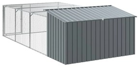 Casota p/ cães c/ parque 197x396x110 cm aço galvaniz. antracite