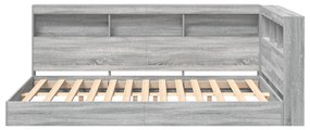 Cama com Estante Cinza Sonoma 120x200 cm Madeira Engenharia