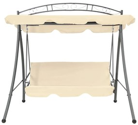 Baloiço de jardim convertível com toldo branco areia
