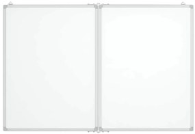 Quadro branco magnético dobrável 100x80x1,7 cm alumínio