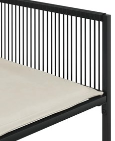 13 pcs conjunto de jantar p/jardim com almofadões vime PE preto