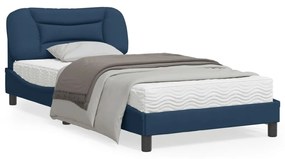 vidaXL Estrutura de cama sem colchão 100x200 cm tecido azul