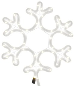 Figuras de flocos de neves com LEDs 2pcs 27x27 cm branco quente