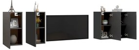 Móveis de TV 4 pcs 30,5x30x60 cm derivados de madeira cinzento