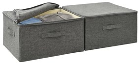 Caixas de arrumação 2 pcs 43x34x23 cm tecido antracite