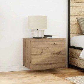 Cabinetes de Cabeceira vidaXL com Luzes LED Montados na Parede 2 pcs Carvalho Artisan