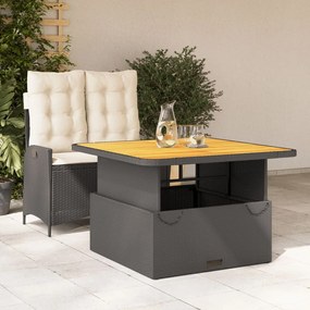 vidaXL 2 pcs conjunto de jantar p/ jardim c/ almofadões vime PE preto
