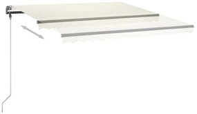 Toldo retrátil manual com LED 450x300 cm cor creme