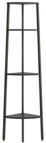 Estante de canto com 4 prateleiras 45,5x31,5x150 cm preto