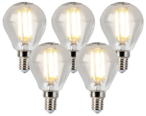 Conjunto de 5 Lâmpadas LED E14 reguláveis globo P45 5W 470lm 2700K