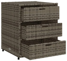 Armário de arrumação para jardim 55x59x69 cm vime PE cinzento