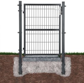 Portão de jardim em aço galvanizado 106 x 6 x 170 cm cinzento