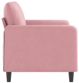 Sofá de 2 lugares veludo 120 cm rosa