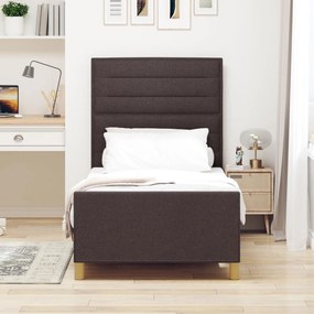 Estrutura de Cama vidaXL Castanho Escuro 90x190 cm Tecido