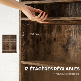 Organizador para CD e DVD 106,5 L x 24 P x 126,3 A cm com 16 compartimentos e 12 prateleiras ajustáveis, capacidade máxima de 720 CD/396 DVD e Blu-ray
