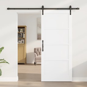 Porta Deslizante vidaXL com Conjunto de Ferragens Branca 86x198.5 cm M