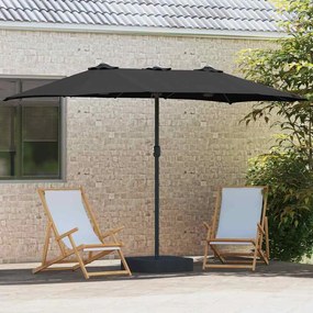 Guarda-sol de Jardim Preto 385 x 209 x 244 cm tecido