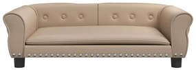 Cama para cães 95x55x30 cm couro artificial cor cappuccino