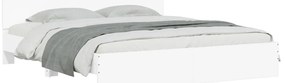 Estrutura de cama com cabeceira e luzes LED 200x200 cm branco