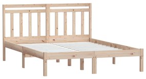 Estrutura de cama casal 135x190 cm madeira maciça