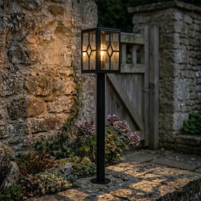 Candeeiro de pé exterior clássico preto 100 cm IP44 - Dover