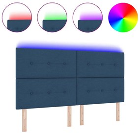 Cabeceira LED Azul Estofada 90 cm da