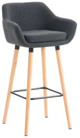 Banco de bar Grant em tecido e com estrutura de Cor Natural 55 x 99 x 46 cm Cinzento escuro