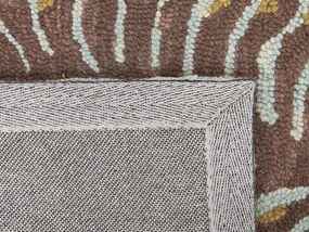 Tapete de lã com padrão de folhas multicolor 140 x 200 cm VIZE Beliani