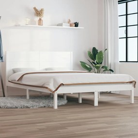 vidaXL Estrutura cama pequena casal 120x190 cm pinho maciço branco