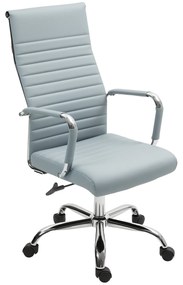 Vinsetto Cadeira de Escritório Giratoria 360° Inclinável com Altura Ajustável Rodas Apoio de Braços 54x62x104-114 cm Cinzento Claro