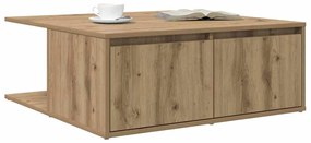 Mesa de centro com gaveta carvalho artisiano 80 x 80 x 31 cm