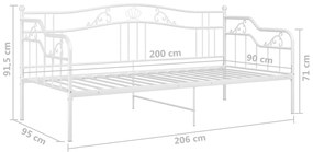 Sofá-cama 90x200 cm metal branco