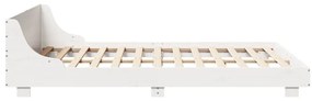 Cama sem colchão 120x190 cm madeira de pinho maciça branco