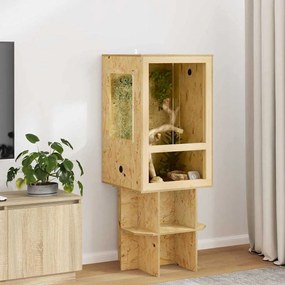 vidaXL Terrário Castanho 50 x 50 x 80 cm OSB