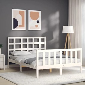 Cama sem colchão 120x200 cm madeira de pinho maciça branco
