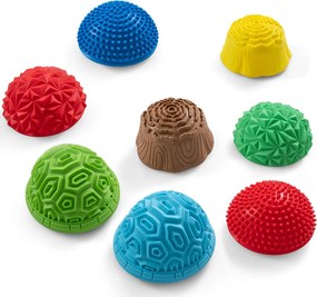 Conjunto de 8 Pedras de Equilíbrio, 4 Texturas Sensoriais, Multicolor