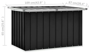 Caixa de arrumação para jardim 109x67x65 cm antracite