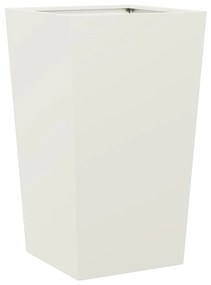 Vaso/floreira de jardim 45x45x75 cm aço branco