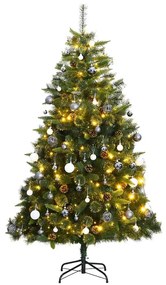 vidaXL Árvore Natal artificial articulada c/ 300 luzes LED+bolas 210cm
