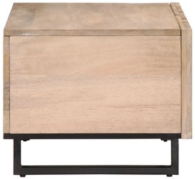 Mesa de centro 80x51x40 cm madeira de mangueira maciça branco