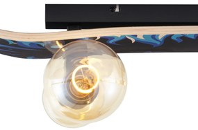 Candeeiro de parede preto com azul 80cm - Skateboard Para crianças