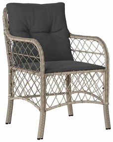 Conjunto de Jantar de Jardim com 5 Peças e Almofadas em Rattan Cinza C