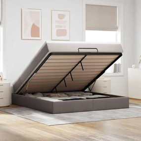 moldura de cama otomana vidaXL com tecido Taupe 180x200cm