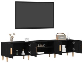 Cabinet de TV vidaXL Preto Carvalho 180x31,5x40 cm Madeira Derivada