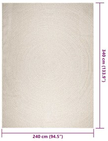 Tapete ZIZUR creme 240x340cm aspeto de juta interior e exterior