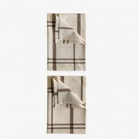 Conjunto De 2 Toalhas De Cozinha De Algodão Ducase Crema - Sklum